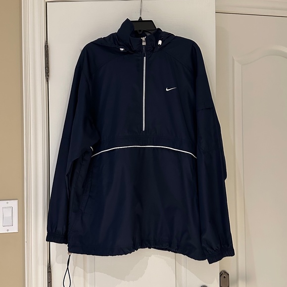 Nike Half Zip Running Jacket with Hood, Size L, Navy - Picture 2 of 10